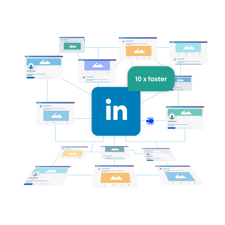 Image illustrating the process of speeding up LinkedIn scraping with automated tasks
