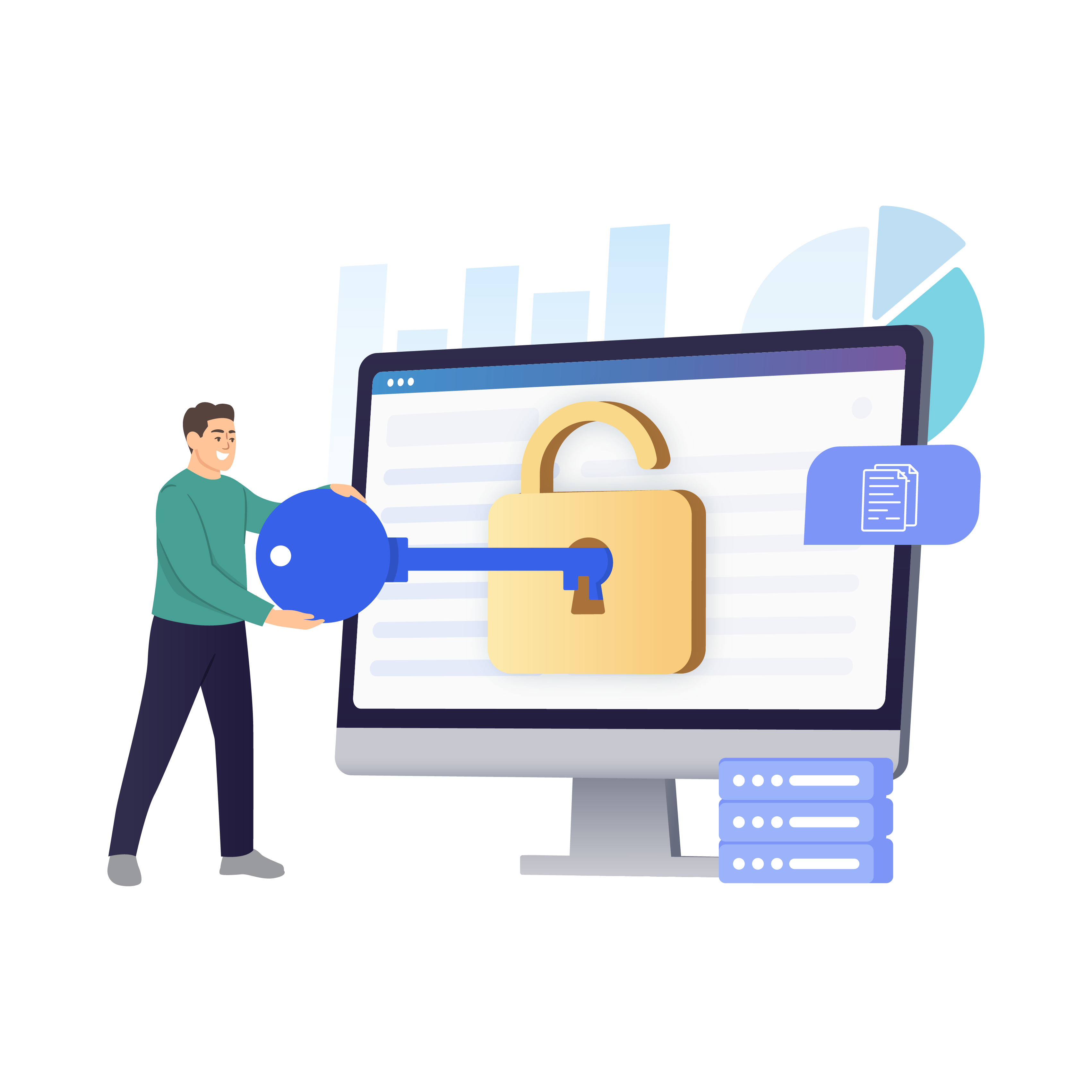 Image showcasing the continuous flow of data through IP rotation, bypassing anti-bot systems and avoiding blocks or CAPTCHA challenges.