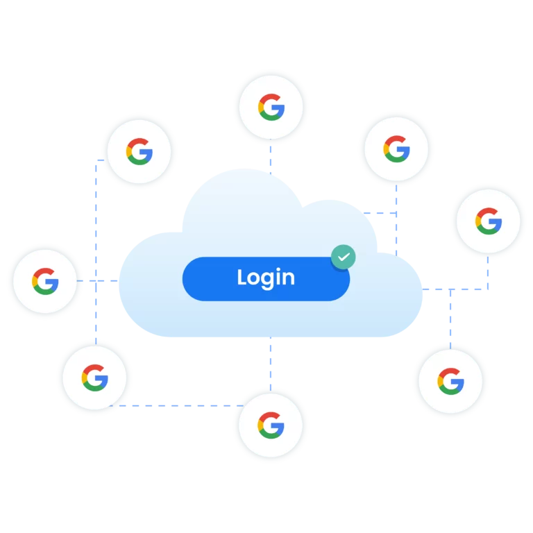 Image illustrating smooth Google account management with premium proxies and 24-hour sticky sessions.