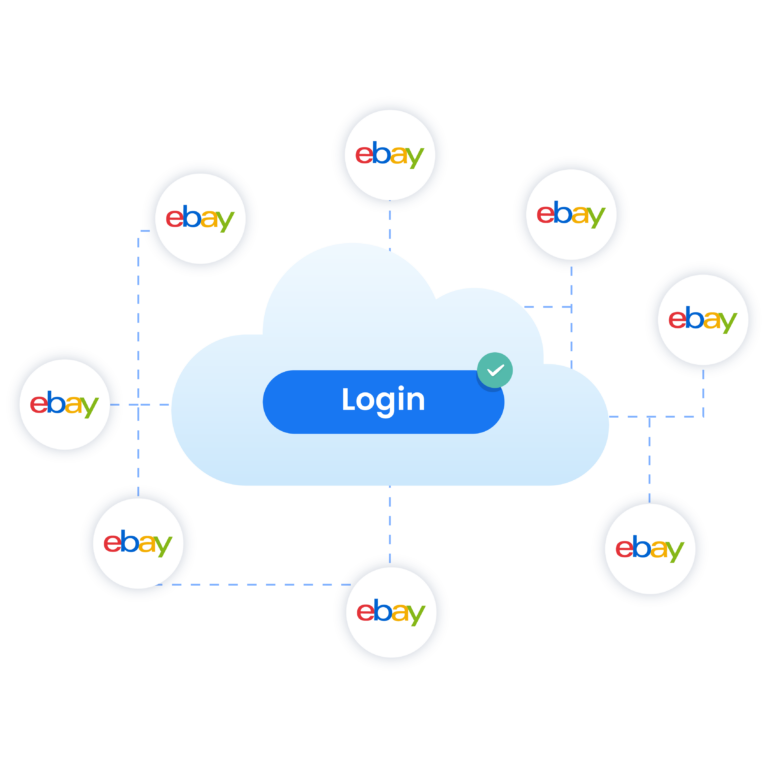 Image illustrating the smooth management of eBay accounts with premium proxies and 24-hour sticky sessions.