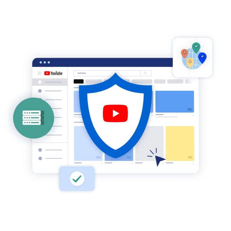 Evite o banimento da sua conta do YouTube com os proxies integrados do Multilogin para uma navegação segura e indetectável.