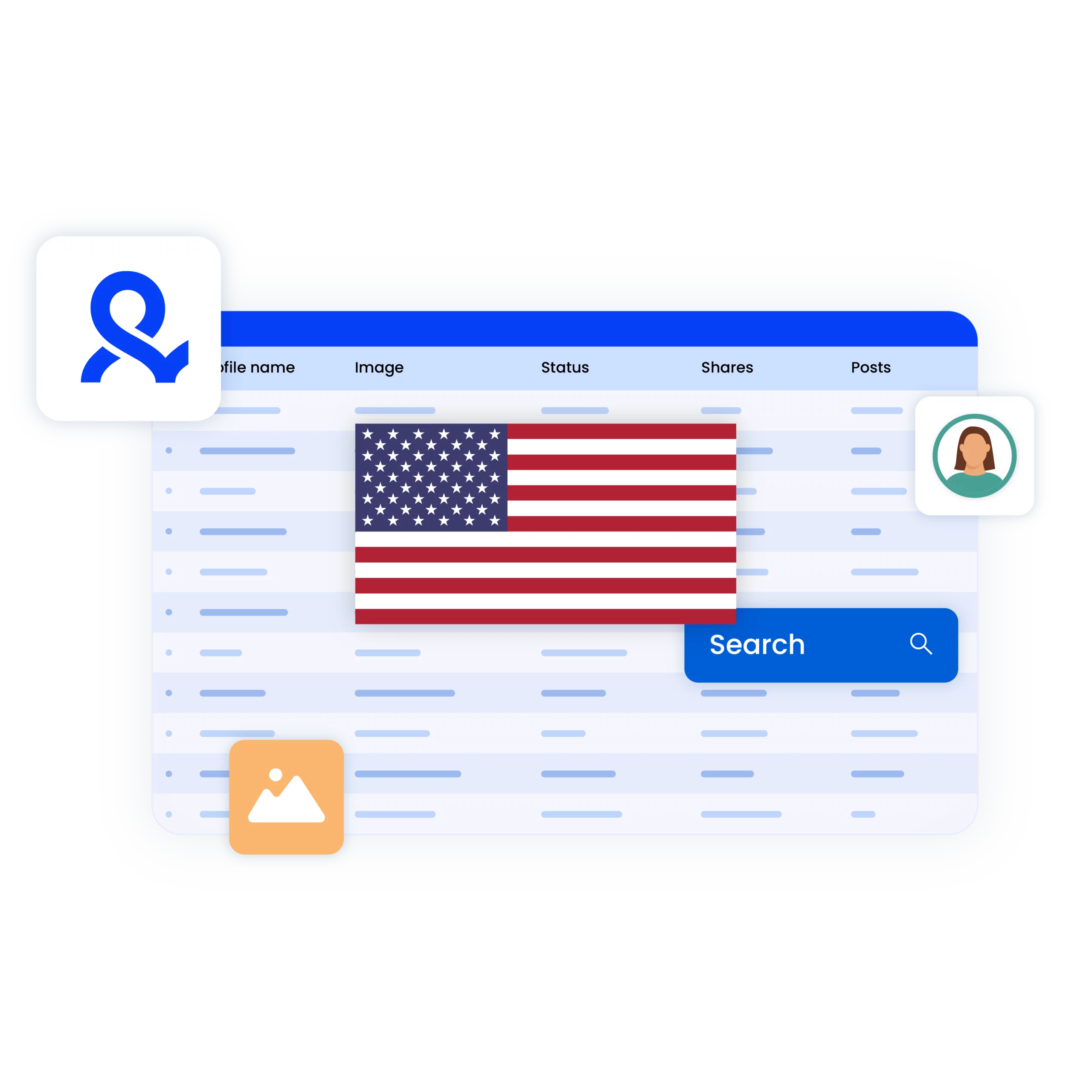 Imagem mostrando os proxies residenciais dos EUA integrados ao Multilogin, que aumentam a privacidade e contornam restrições sem custo adicional.