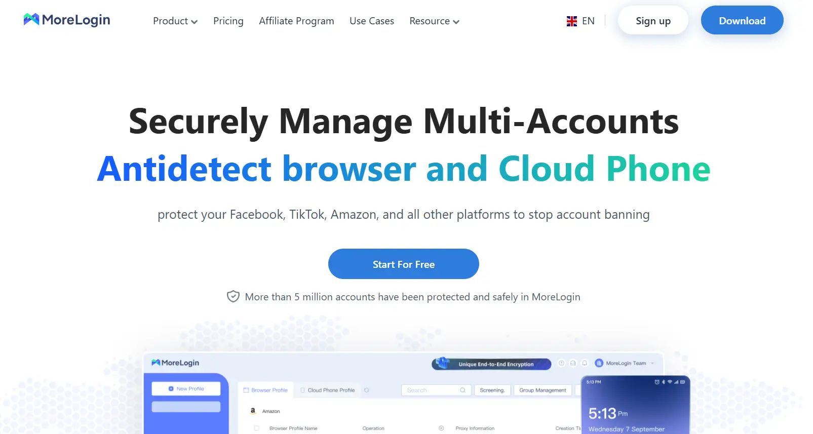 MoreLogin website