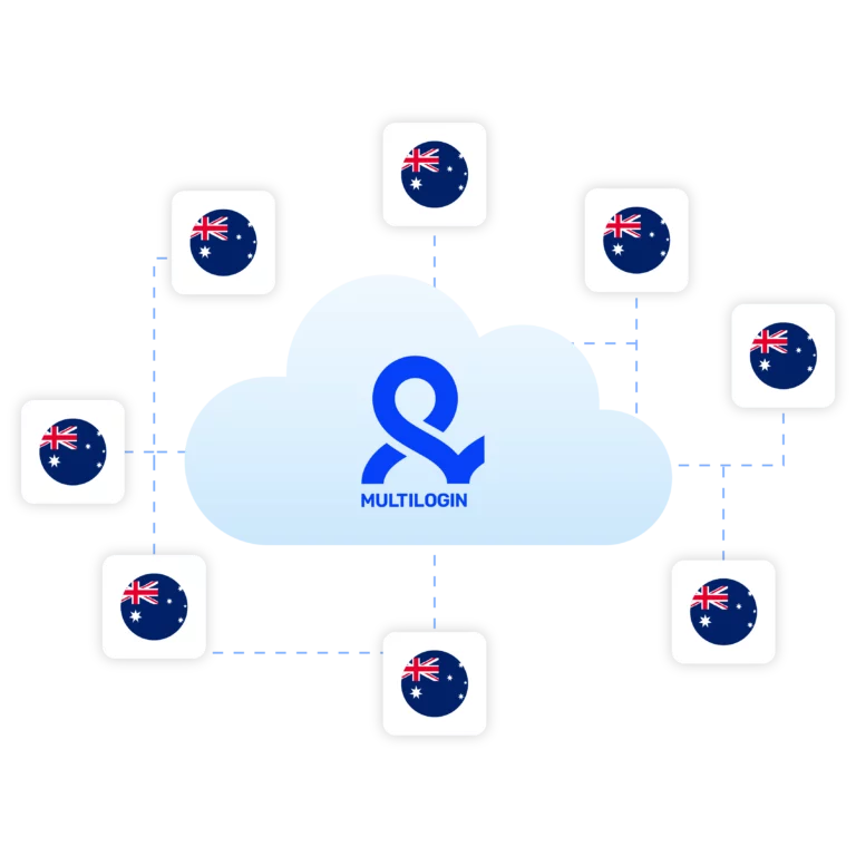 Image showing how to manage multiple accounts effortlessly with high-quality Australia IPs, offering 24-hour sessions.