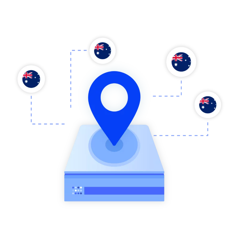 Image illustrating how Multilogin fully supports all types of proxies, including third-party proxies for Australia.