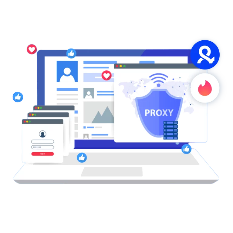 Illustration of easy Tinder proxy setup with Multilogin for secure and anonymous access.