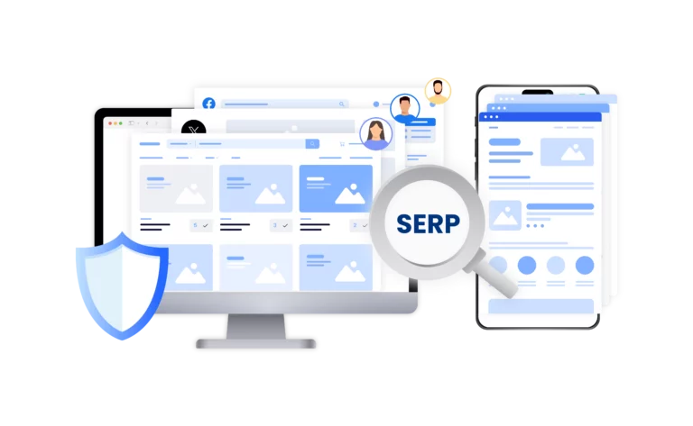 A visual of how to emulate various devices to monitor SERP data