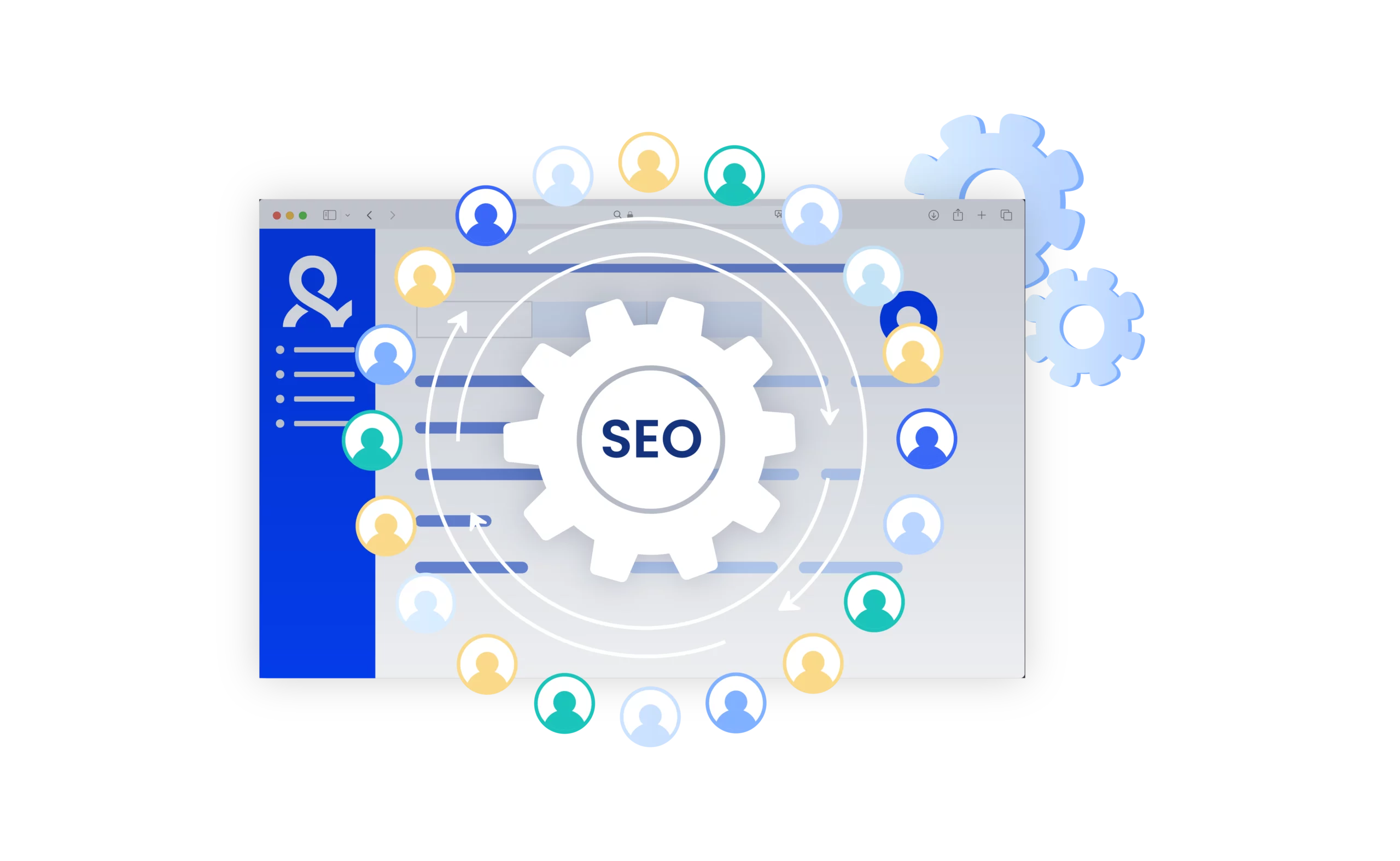 Image demonstrating how proxies designed for SEO improvement help manage team accounts securely and efficiently.
