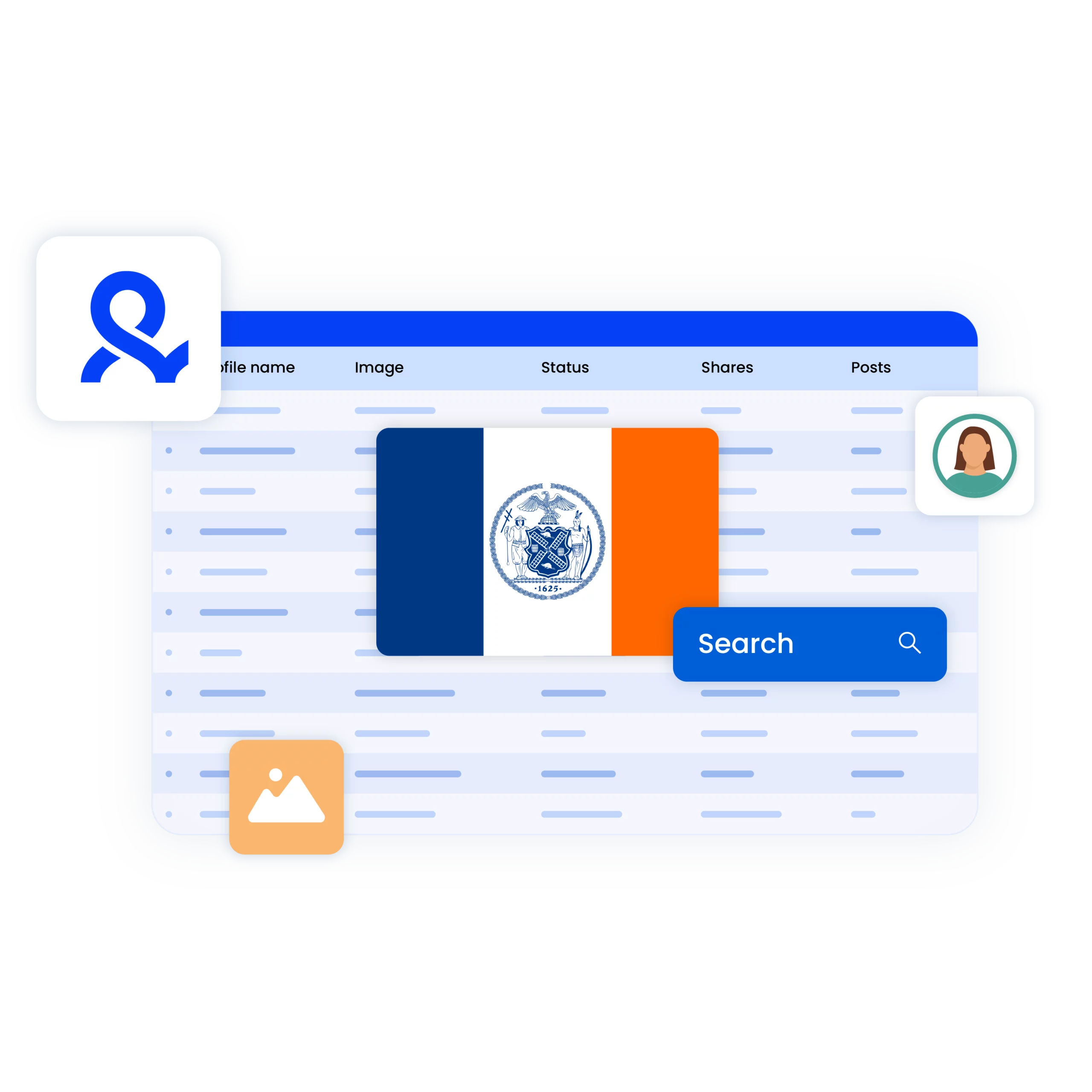 Image showcasing how to set up and manage multiple accounts with Multilogin’s New York proxy, featuring the New York flag, overcoming challenges like bans and CAPTCHA checks