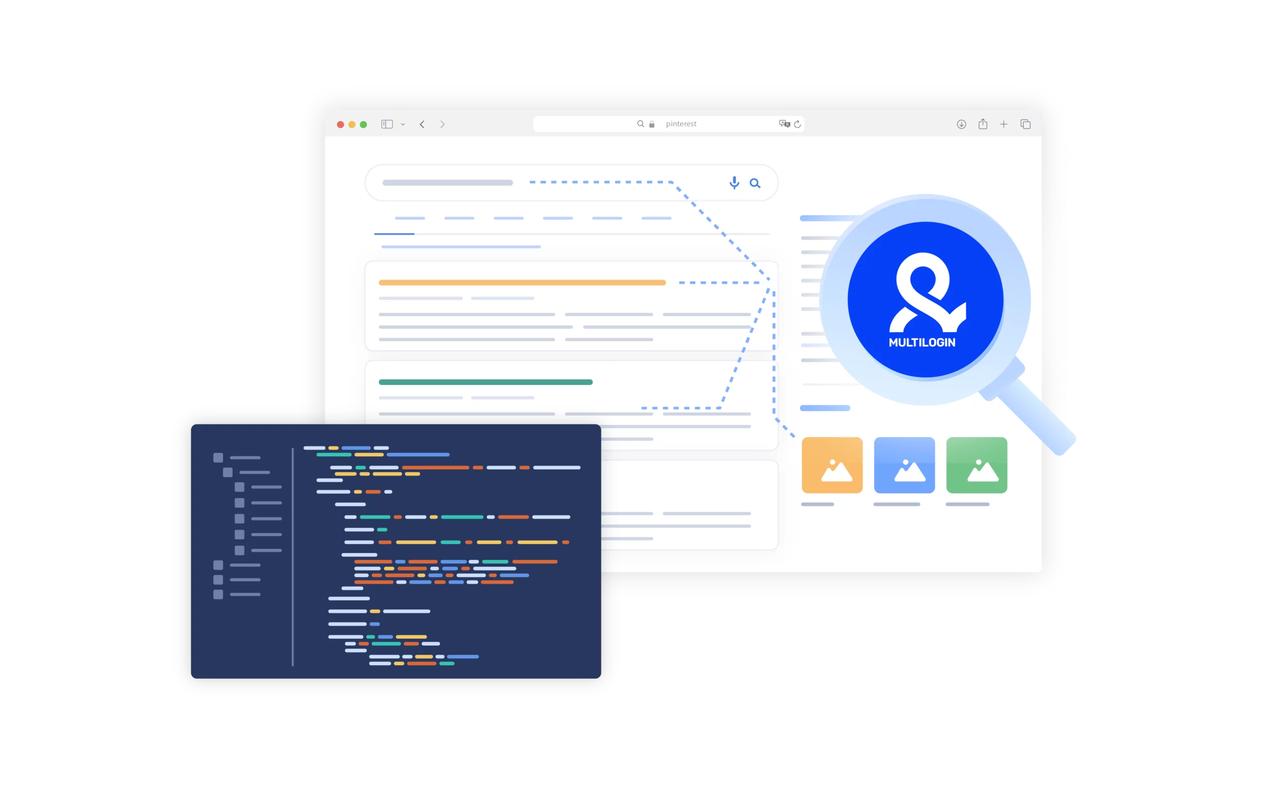 A visual of how to scrape ad data with ad verification proxies