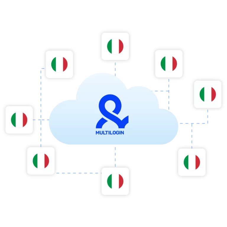 Image showing how to manage multiple accounts effortlessly with high-quality Italy IPs, offering 24-hour sessions.