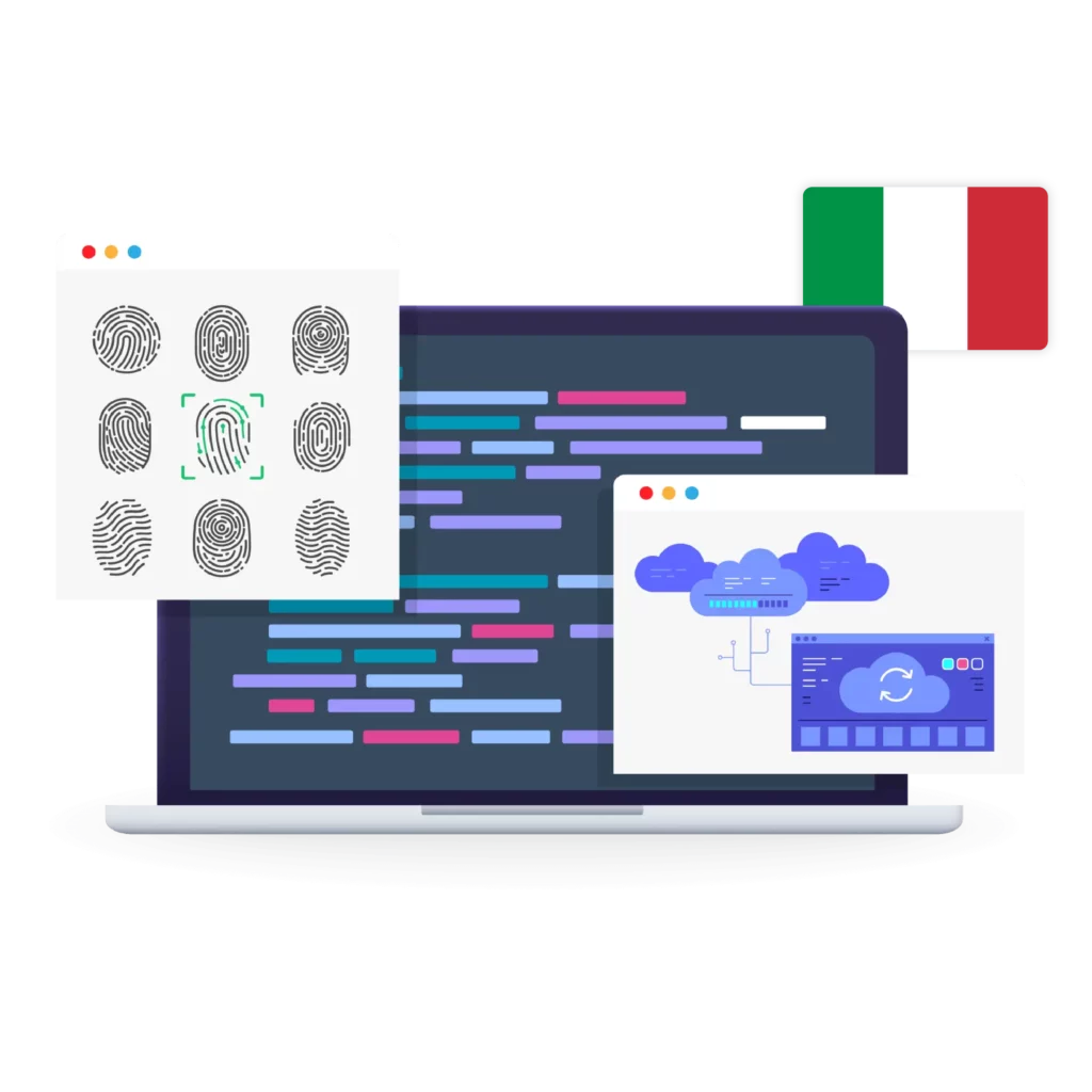 Image demonstrating overcoming geographical restrictions and avoiding anti-bot checks with Italy proxies, using Multilogin to target specific regions.