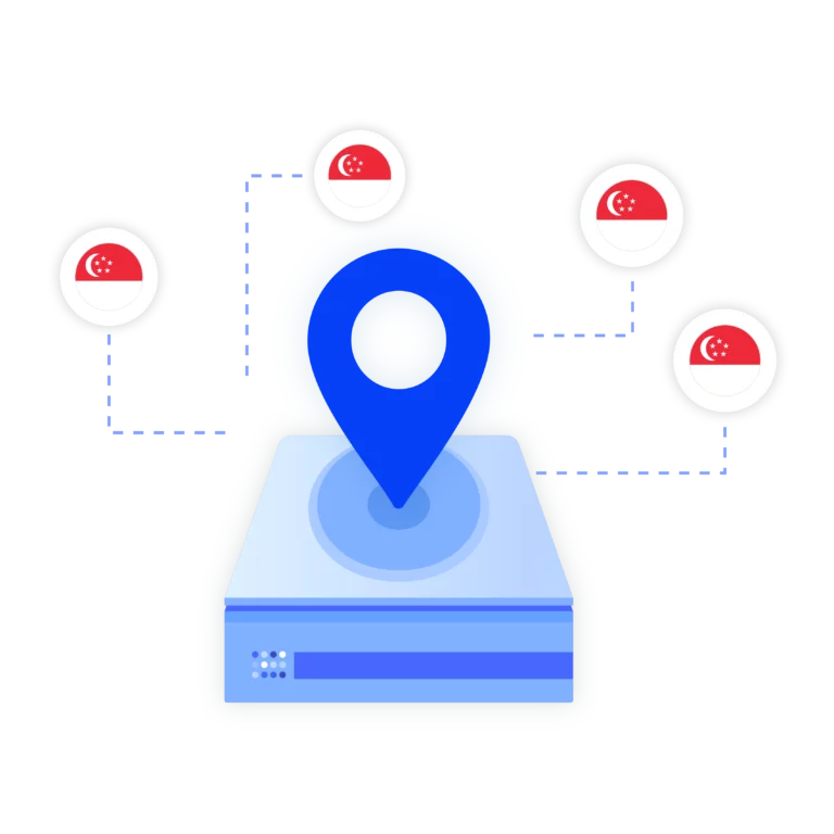 Image illustrating how Multilogin fully supports all types of proxies, including third-party proxies for Singapore.