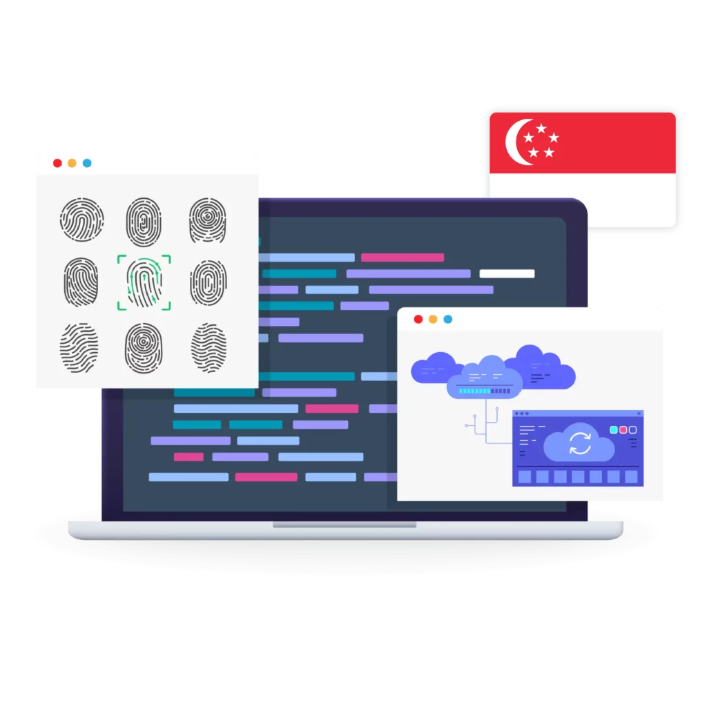 Image showcasing how to overcome geographical restrictions and avoid anti-bot checks with Singapore proxies, adjusting settings to target different regions.