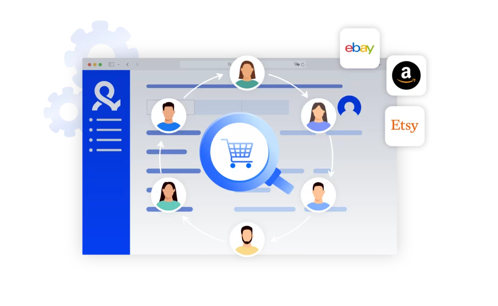 A visual of how to track and buy across multiple shopping accounts