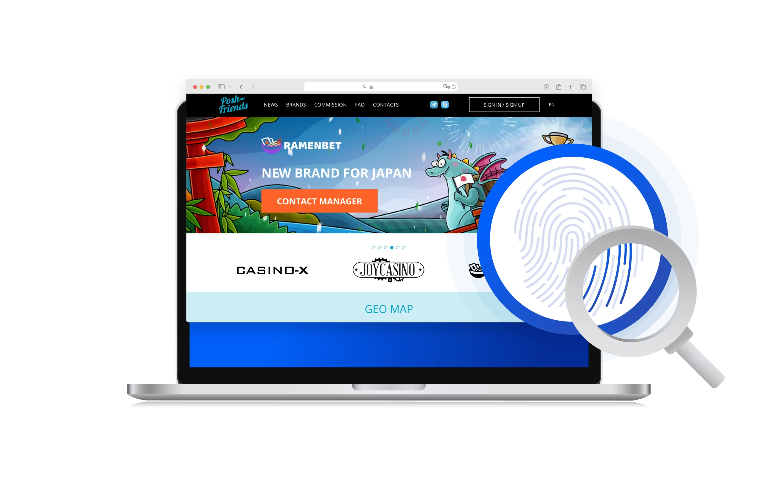 Poshfriends website interface