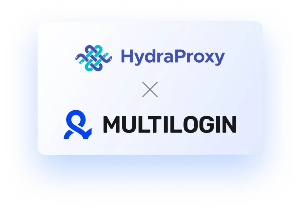 Hydraproxy and Multilogin collaboration visualized with partner branding.