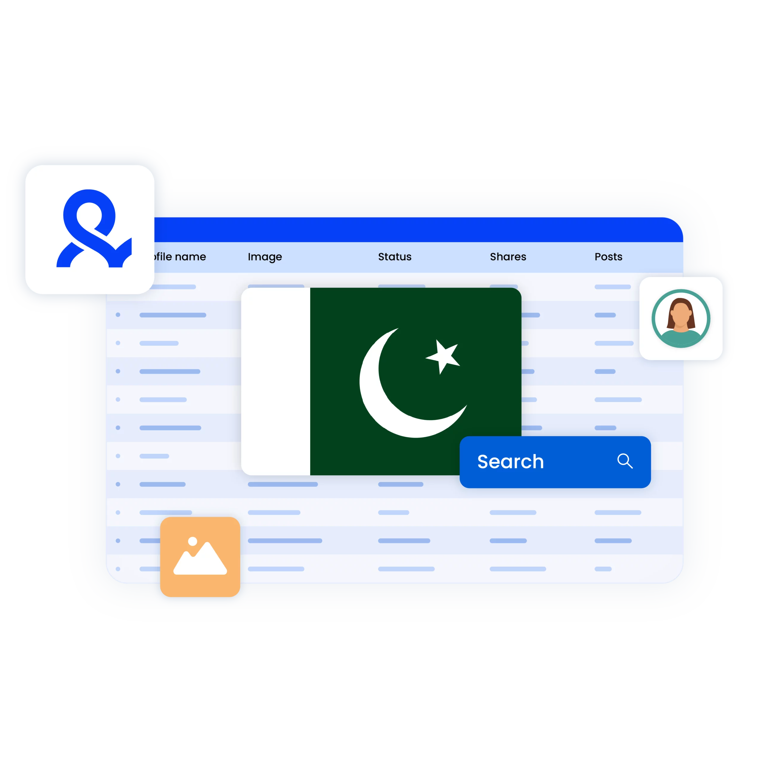 Using Multilogin's built-in Pakistan proxy, featuring Pakistani flag