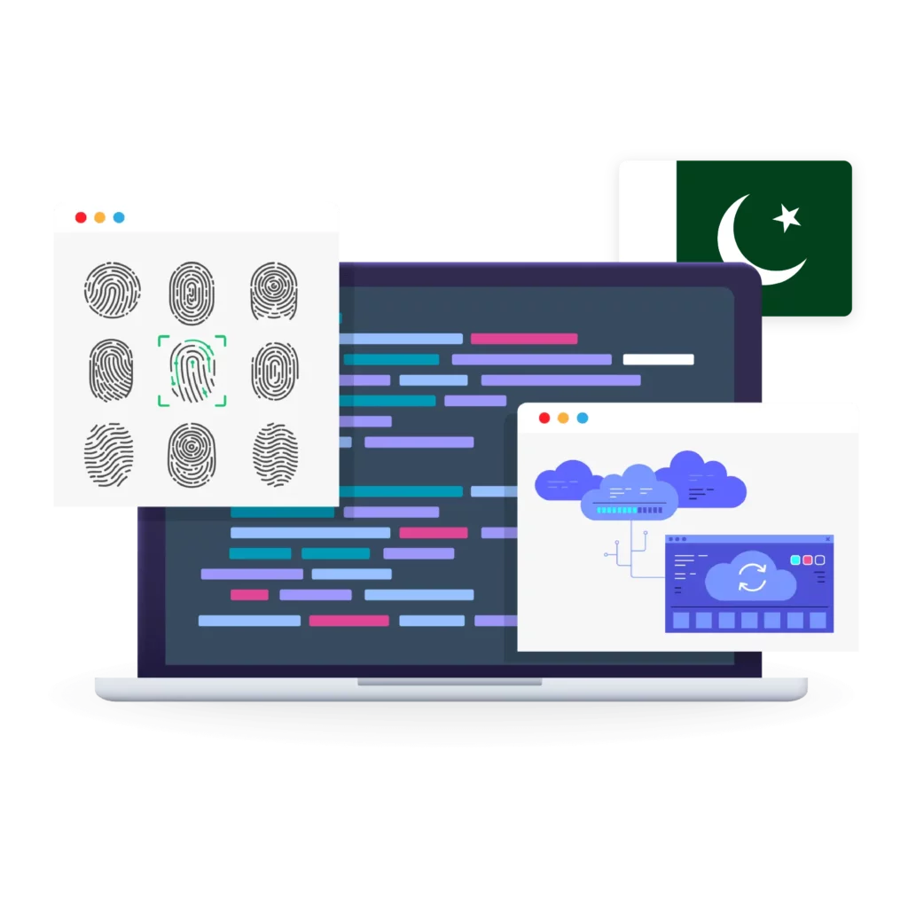 Illustration of bypassing geo-blocks with Pakistan proxies for unrestricted access to online content.