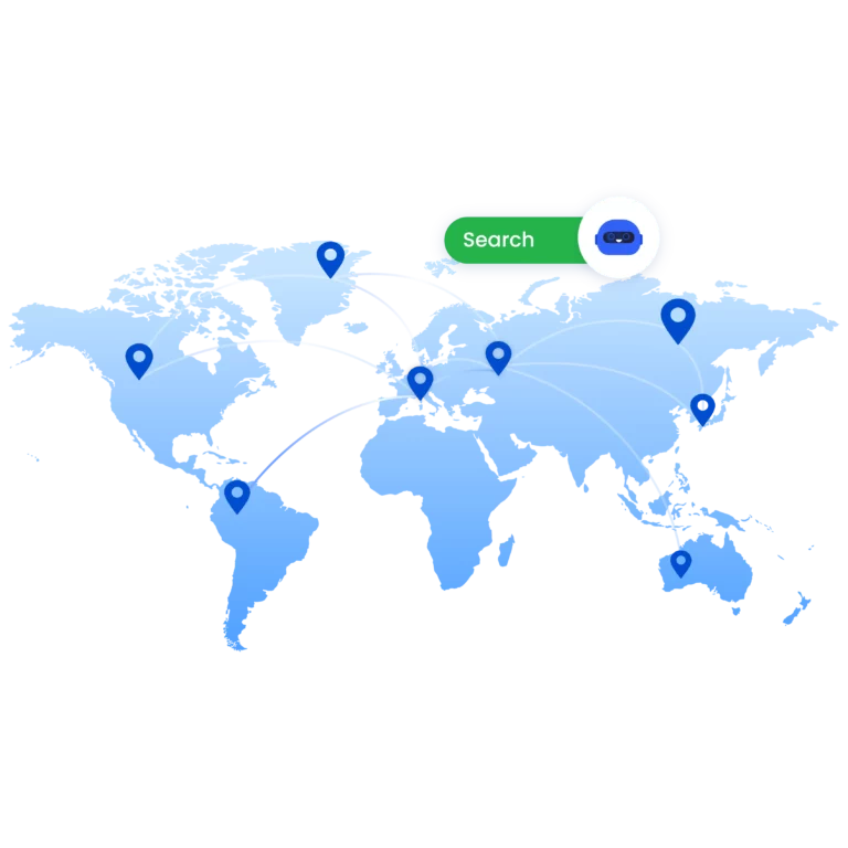 World map showing proxies for sneaker bots worldwide and a sneaker proxy server for global access.