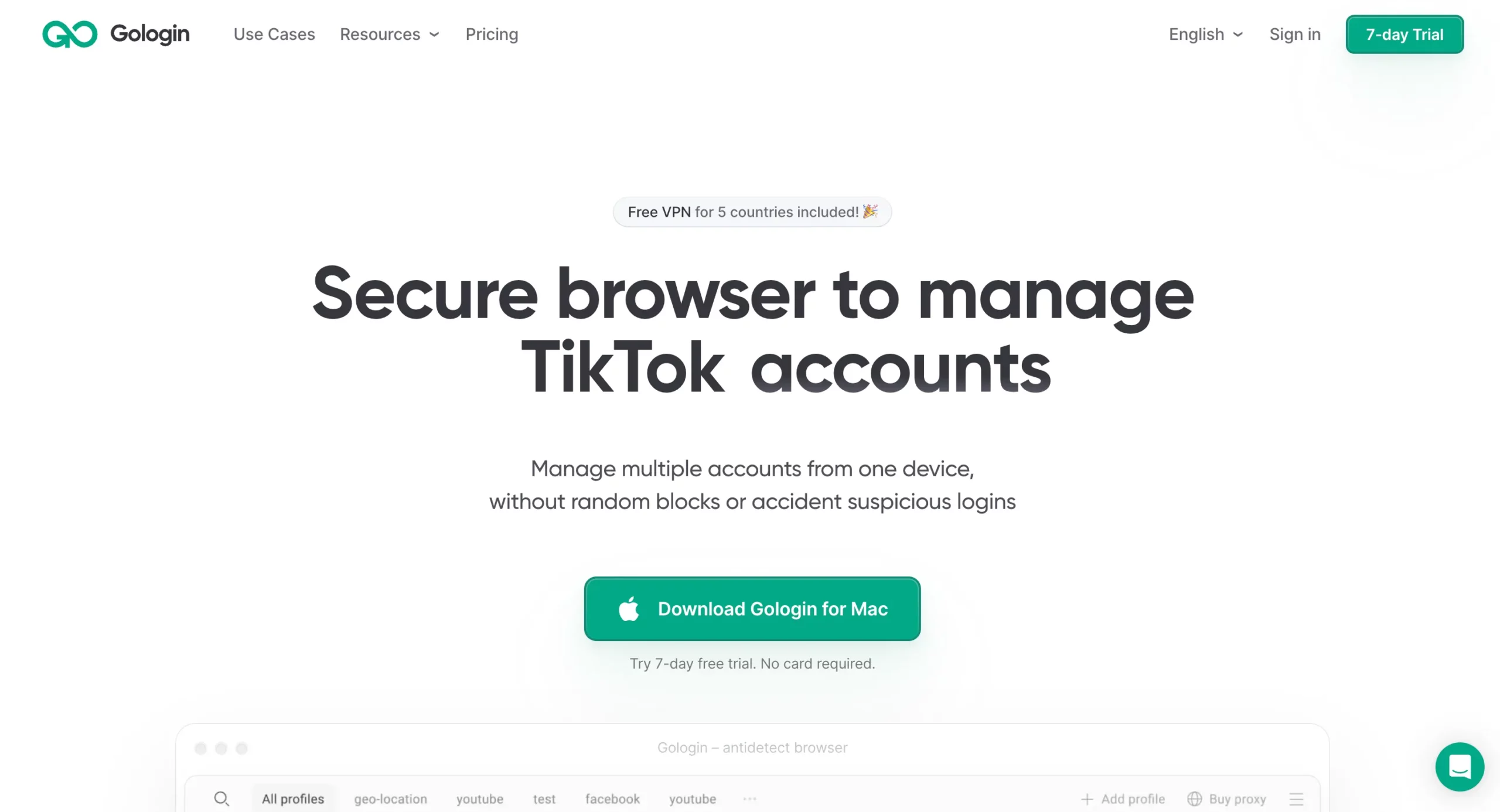 GoLogin user-friendly platform with cloud-based profile management and proxy integration