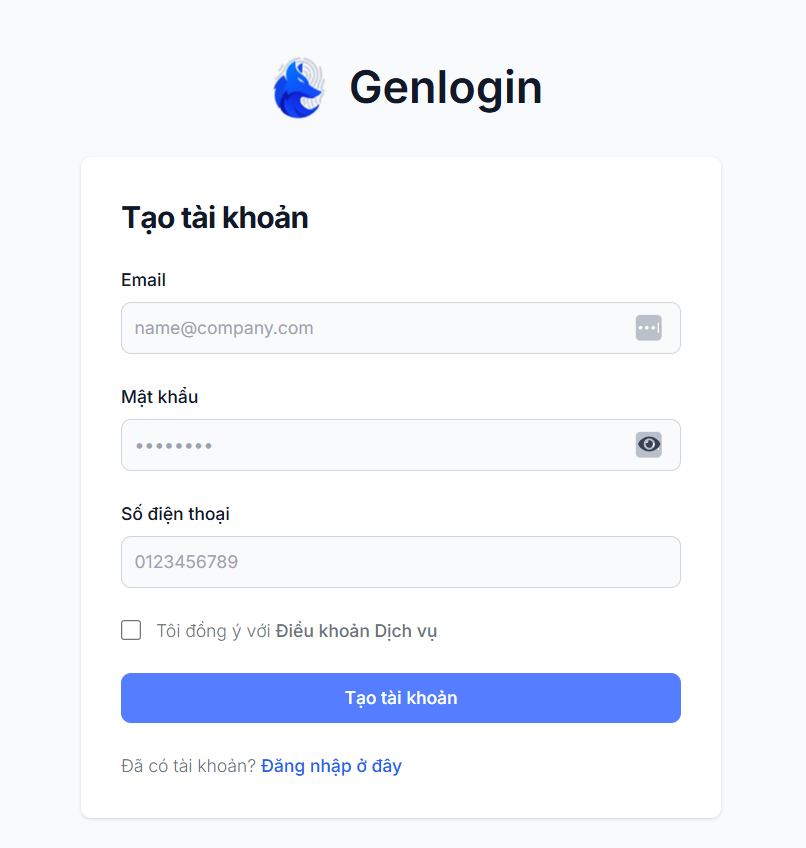 Đăng nhập Genlogin