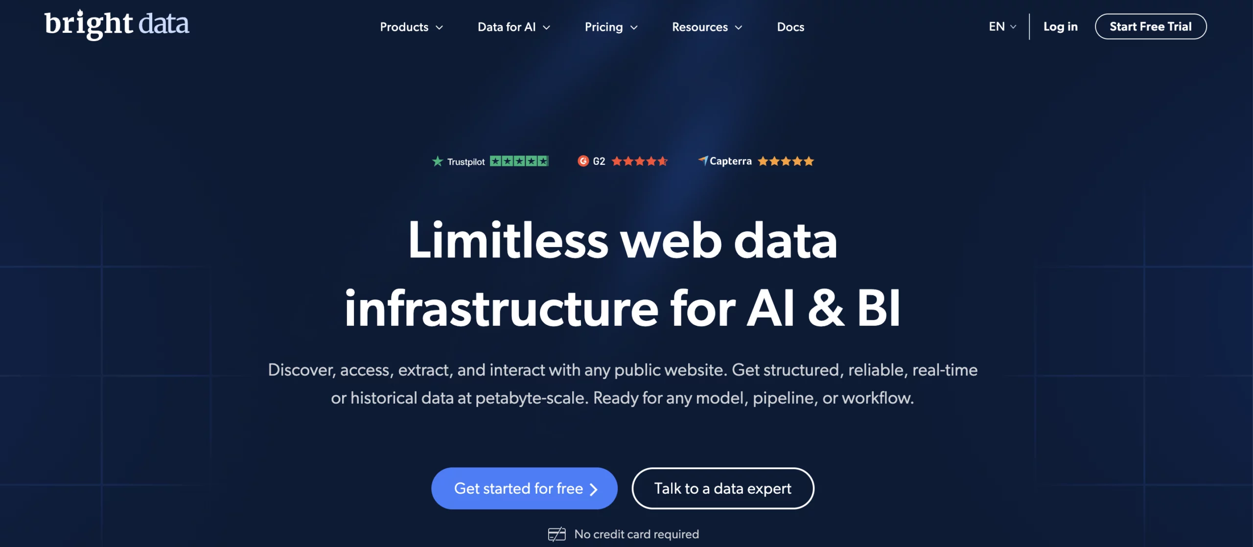 Bright Data homepage