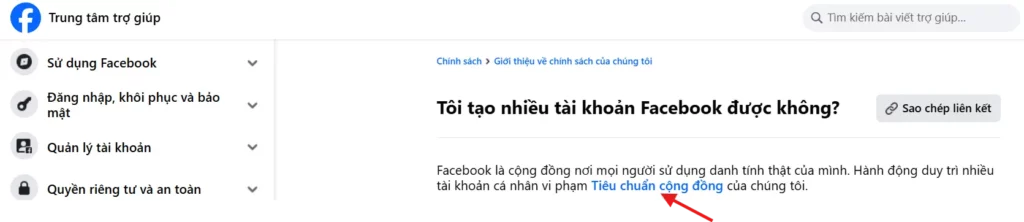 Ảnh chụp hướng dẫn Facebook về làm sao để tạo nhiều tài khoản một cách hợp lệ 