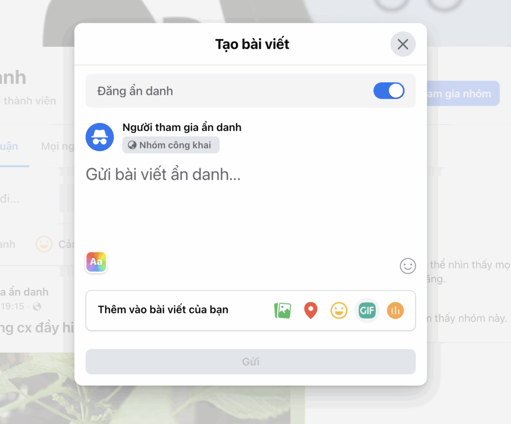 cách đăng bài ẩn danh trên facebook ; đăng ẩn danh fb