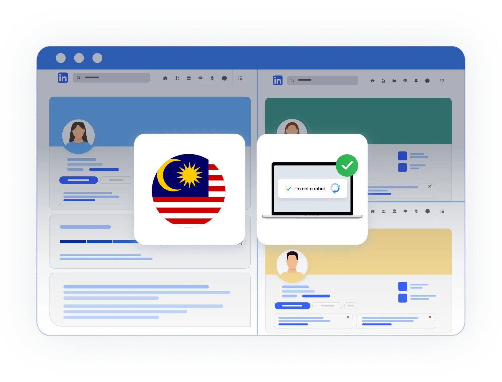 Sign in to multiple accounts using Malaysia proxy