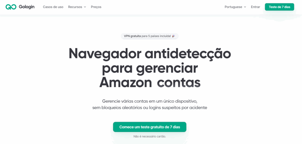 Página inicial: Gologin