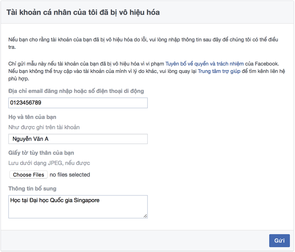 lay lai tai khoàn facebook khi bị vô hiệu hoá