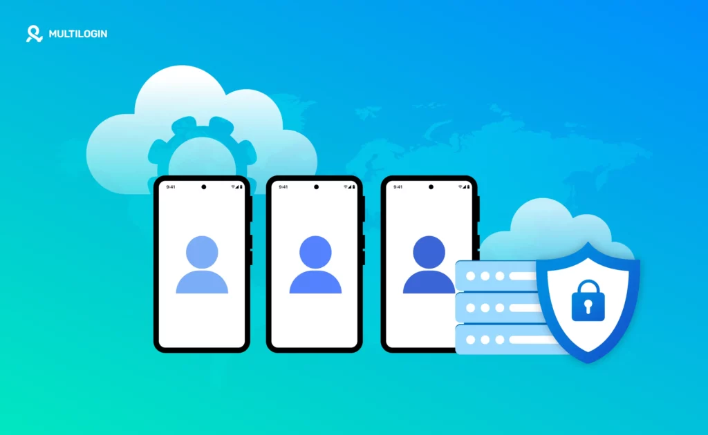 Иллюстрация облачных Android-устройств с изоляцией аккаунтов и защитой данных