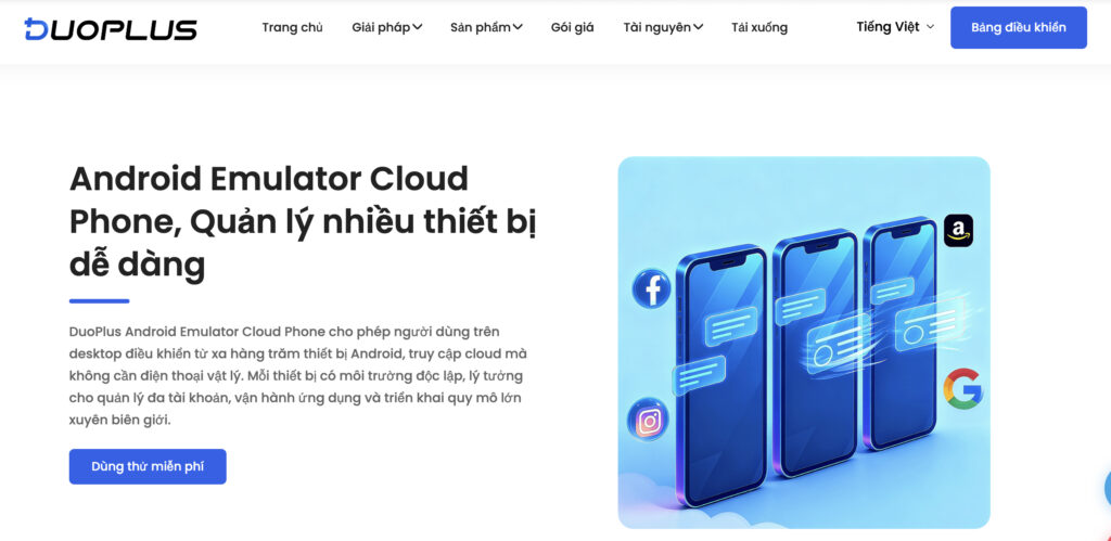 Douphus - cloud phone - giả lập thiết bị di động