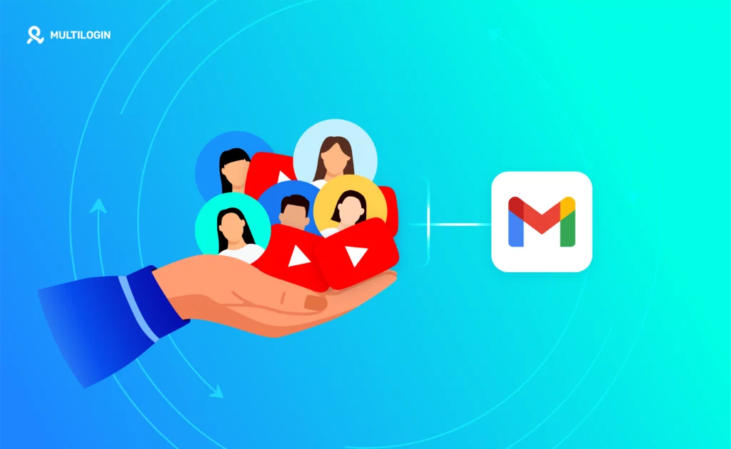 Иллюстрация передачи нескольких пользовательских аккаунтов в Gmail для работы с мультиаккаунтами