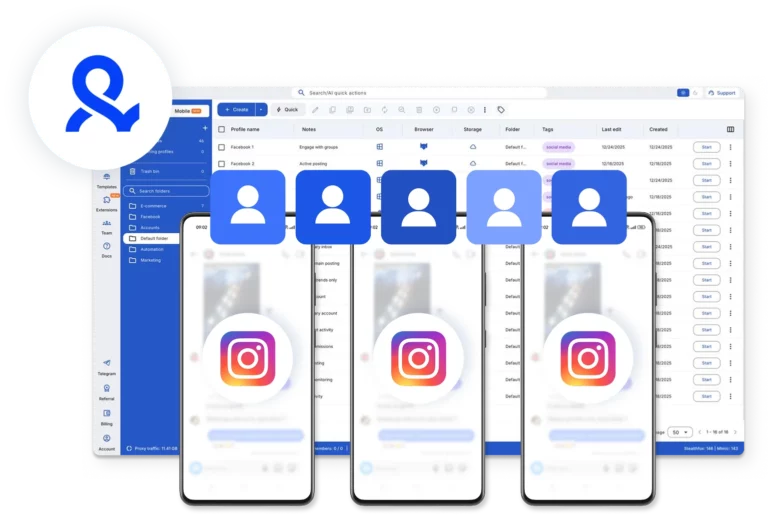 Командная работа с аккаунтами Instagram в Multilogin с распределением ролей и доступа