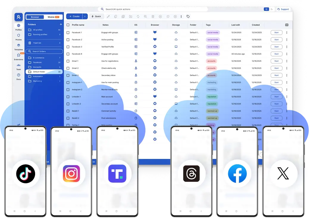 Keep each account on its own android cloud phone
