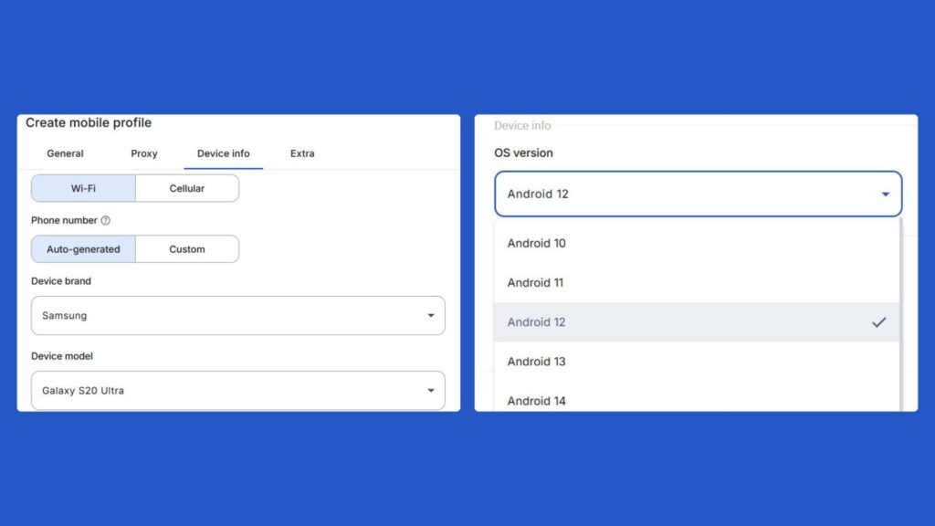 Cấu hình proxy cho điện thoại ảo trong Multilogin