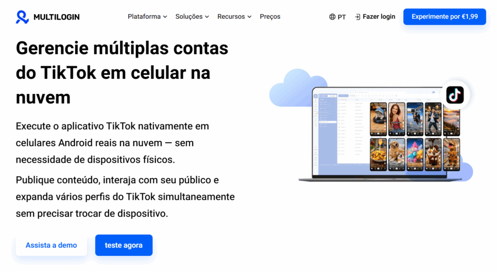 Celular na Nuvem para TikTok