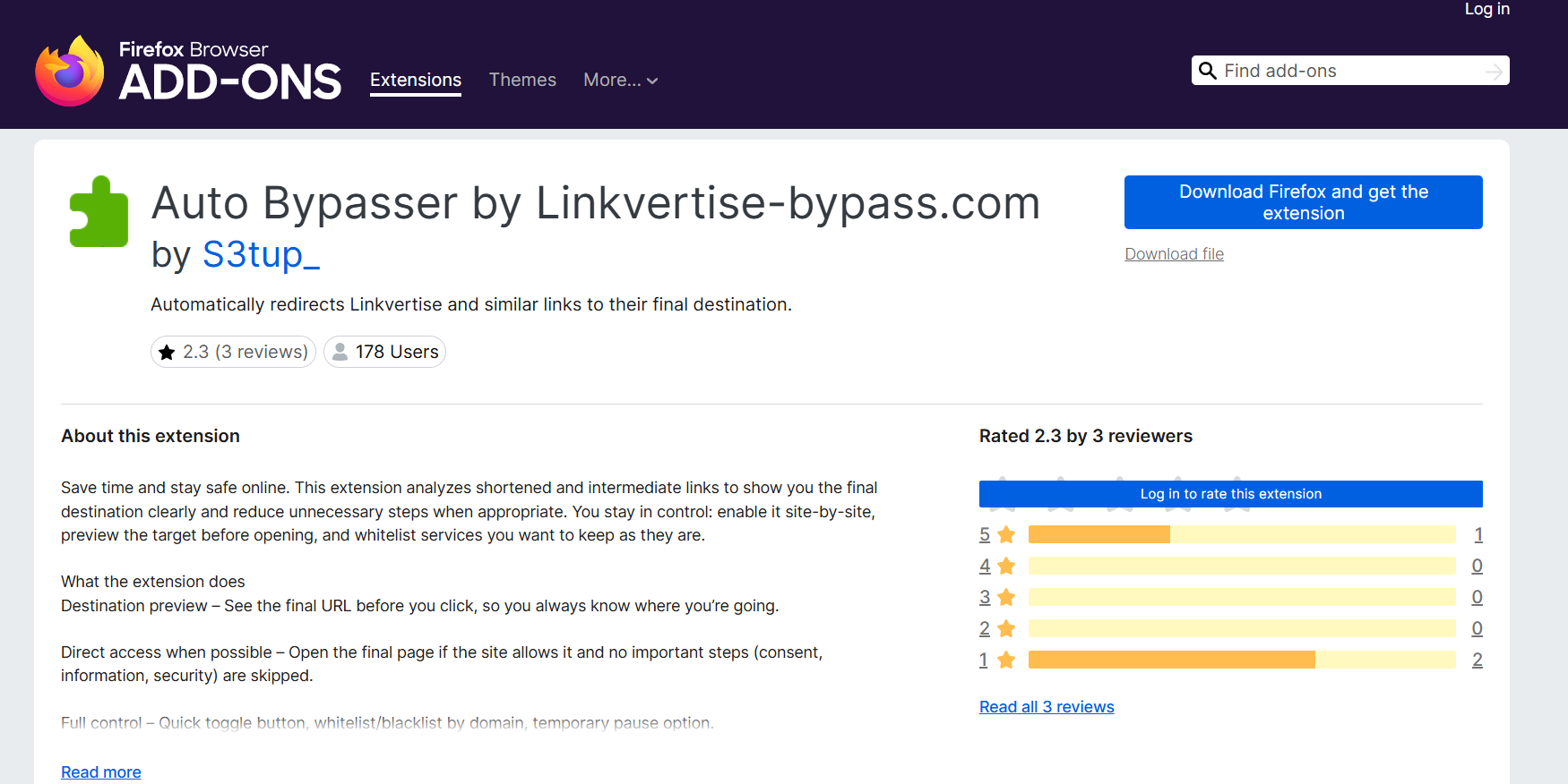 Tiện ích Firefox bypass Linkvertise