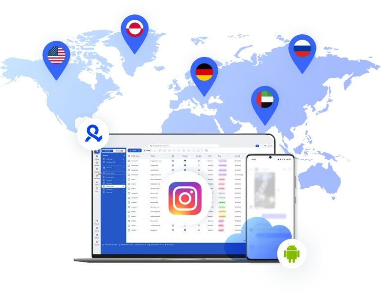Built-in proxies aligned with your cloud phone location