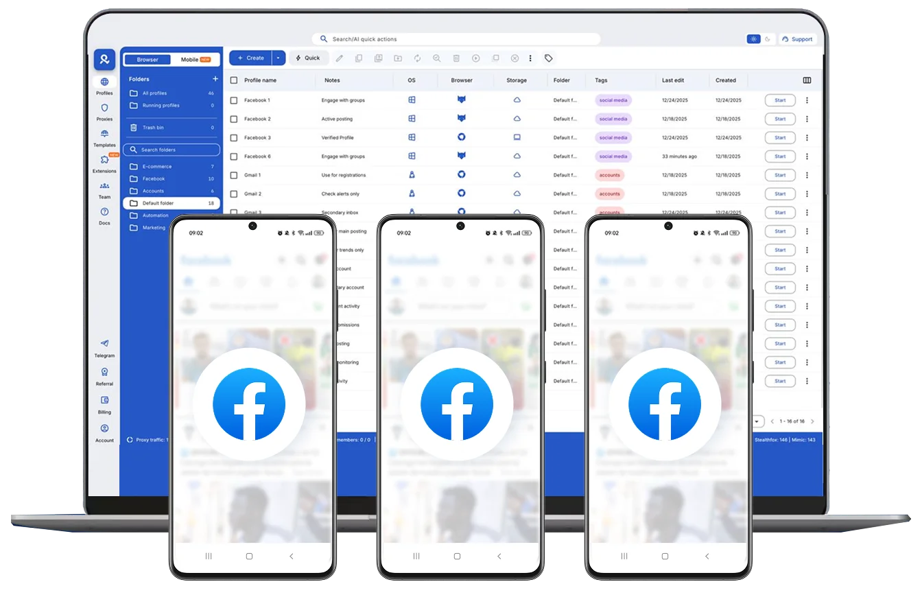 Multilogin helps run multiple Facebook accounts for separate brands