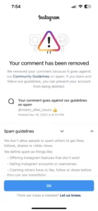 instagram banned