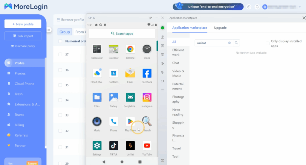 Облачный телефон MoreLogin