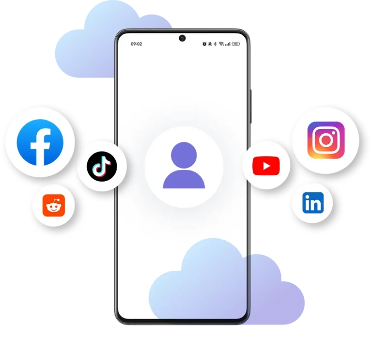 Antidetect phone running native Android apps with social media platforms installed in isolated mobile environment