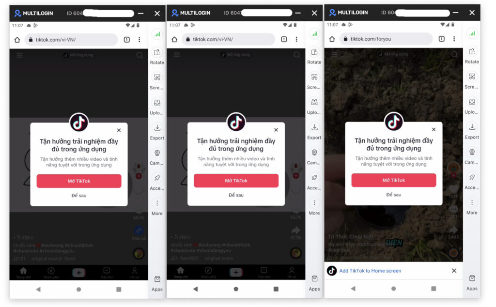 tạo nhiều tài khoản tiktok, xem video tiktok kiếm tiền