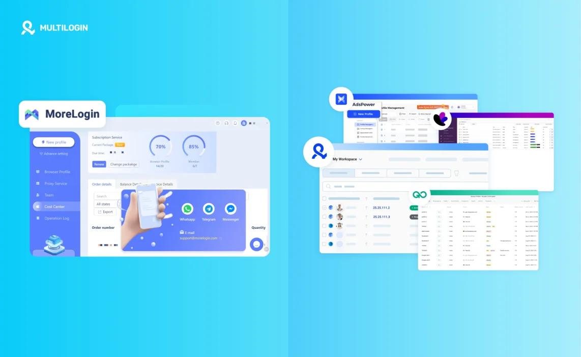 Сравнение интерфейсов MoreLogin и Multilogin — антидетект-браузеры для мультиаккаунтинга