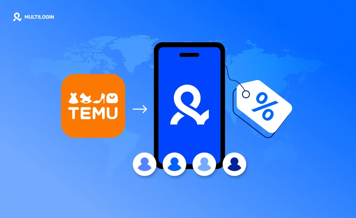 Temu mobile coupons for existing users illustrated with Multilogin mobile profiles
