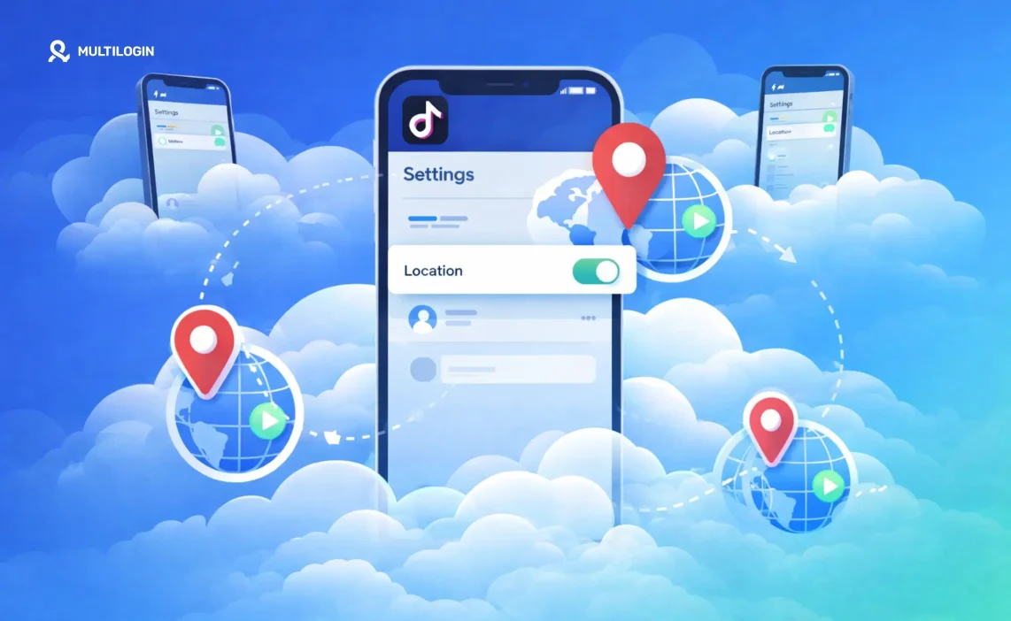 Смена региона в TikTok через облачные телефоны Multilogin