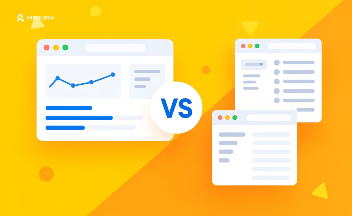 Multilogin vs GoLogin vs AdsPower антидетект браузеры: визуальное сравнение интерфейсов для безопасного управления несколькими аккаунтами